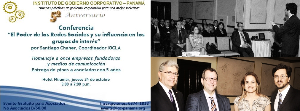 Cefeidas’ Managing Director talks about Social Media & Governance at Panama IoD’s 5th Anniversary